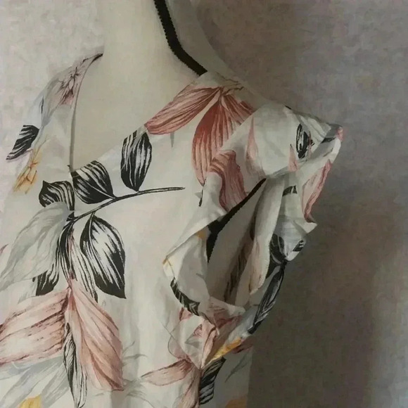 C.C California Hawaiian Print Linen Dress Size Large - Picture 4 of 7